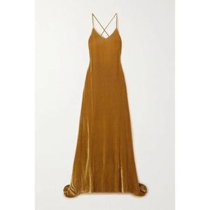 Reformation Rimini Dress Gold Women's Size Large NWT